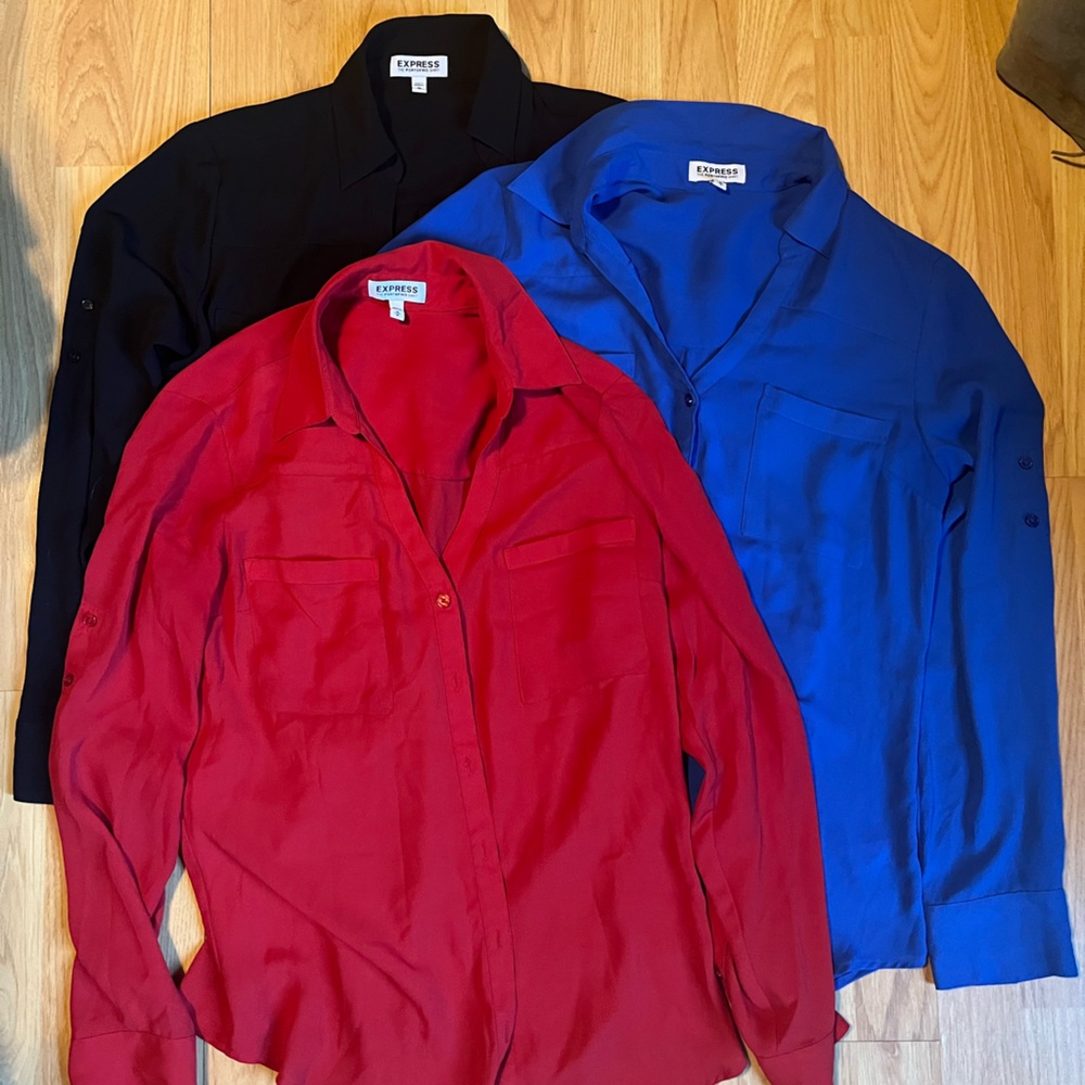 Express Black, Red, and Blue Shirts